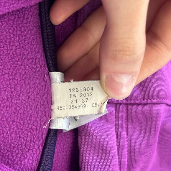 UA Under Armour Two Tone‎ Purple Colorblock Womens Medium Fleece Divide Hoodie - Picture 5 of 8